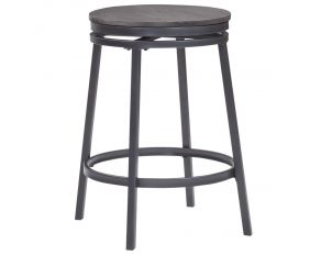 Stockton 25 Inch Backless Bar Stool in Slate Grey with Grey Oak Seat