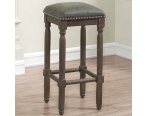 Bronson 30 Inch Backless Bar Stool in Wire Brushed Driftwood Finish