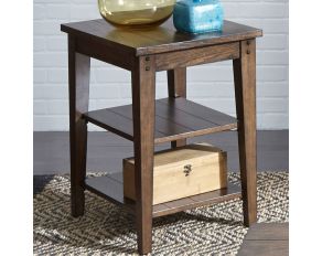 Liberty Furniture Lake House Tiered Table in Rustic Brown Oak