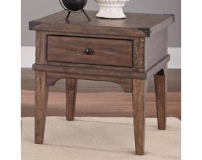 Liberty Furniture Aspen Skies End Table in Weathered Brown