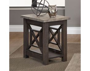 Liberty Furniture Heatherbrook Chair Side Table in Charcoal and Ash