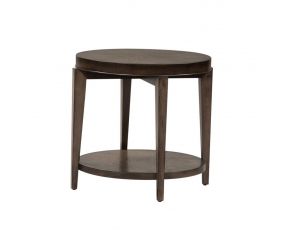 Penton Round End Table in Espresso Stone