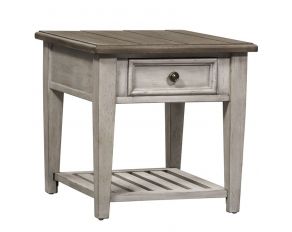 Heartland Drawer End Table in Antique White