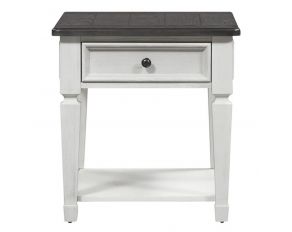 Allyson Park Drawer End Table in Wirebrushed White