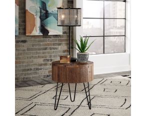 Canyon Accent End Table in Railroad Brown Finish