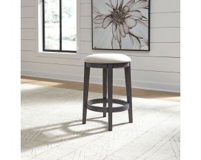 Ocean Isle Upholstered Console Bar Stool in Slate Finish with Weathered Pine