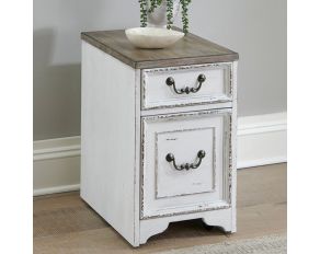 Magnolia Manor Mobile File in Antique White Finish