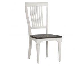 Liberty Furniture Allyson Park Slat Back Side Chair in Weathered Light Gray