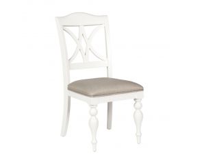 Liberty Furniture Summer House Slat Back Side Chair in Oyster White