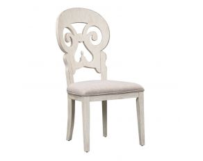 Liberty Furniture Farmhouse Reimagined Splat Back Side Chair in Antique White