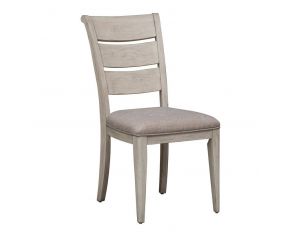 Liberty Furniture Farmhouse Reimagined Ladder Back Upholstered Side Chair in Antique White