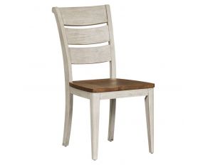 Liberty Furniture Farmhouse Reimagined Ladder Back Side Chair in Antique White