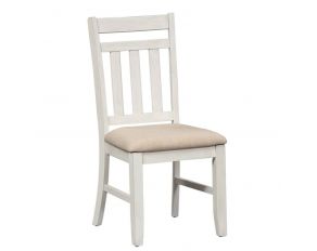 Summerville Slat Back Side Chair in White Wash