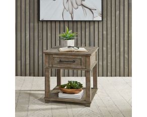 Parkland Falls Rectangular End Table in Weathered Taupe Finish