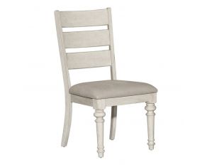 Heartland Ladder Back Side Chair in Antique White Finish