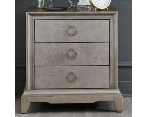 Montage Drawer Night Stand with Charging Station in Platinum Finish