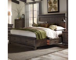 Liberty Furniture Thornwood Hills Two Sided Storage Bed in Rock Beaten Grey, Queen