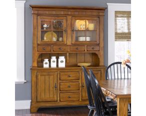 Liberty Furniture Treasures Buffet with Hutch in Rustic Oak