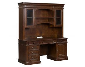 Brayton Manor Jr Executive Credenza with Hutch in Cognac Finish