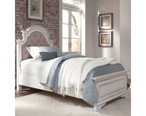 Liberty Furniture Magnolia Manor Youth Upholstered Bed in Antique White, Full