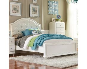 Liberty Furniture Stardust Youth Panel Bed in Iridescent White, Full