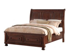 Sophia Queen Sleigh Storage Bed in Rich Cherry