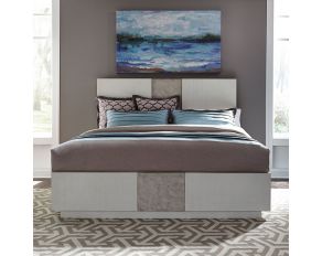 Mirage King Panel Bed in Wirebrushed White Finish