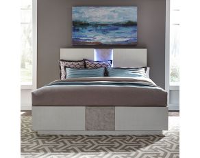 Mirage Queen Panel Bed in Wirebrushed White Finish