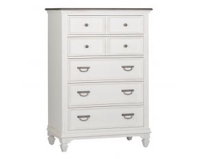 Liberty Furniture Allyson Park 5 Drawer Chest in Wirebrushed White