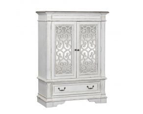 Liberty Furniture Abbey Park Mirrored Door Chest in Antique White