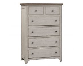 Liberty Furniture Farmhouse Reimagined 5 Drawer Chest in Antique White