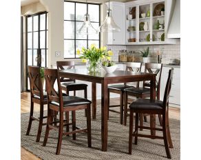 Thornton 7 Piece Gathering Table Set in Russet