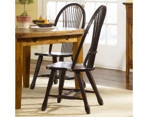 Treasures Sheaf Back Side Chair in Black