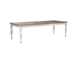 Liberty Furniture Magnolia Manor Leg Dining Table with 2 Leaves in Antique White