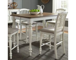 Liberty Furniture Cumberland Creek Gathering Table in Nutmeg and White