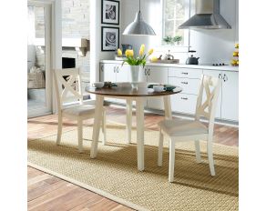 Thornton 3 Piece Drop Leaf Table Set in Cream