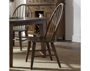 Liberty Furniture Hearthstone Windsor Back Side Chair in Rustic Oak