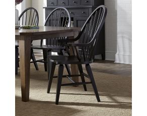 Liberty Furniture Hearthstone Windsor Back Arm Chair in Black