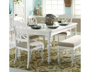 Liberty Furniture Summer House Rectangular Leg Table in Oyster White