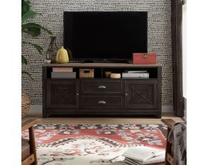 Liberty Furniture Heatherbrook Entertainment TV Stand in Charcoal and Ash