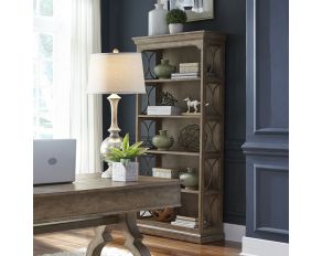 Liberty Furniture Simply Elegant Bookcase in Wire Brushed Heathered Taupe