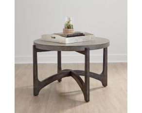 Cascade Round Cocktail Table in Wire Brush Rustic Brown Finish