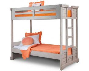 Stonebrook Twin Over Twin Bunk Bed in Light Distressed Antique Gray