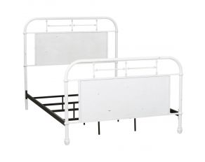 Vintage Series Full Metal Bed in Distressed Metal Antique White