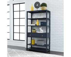 Midnight Accent Bookcase in Wire Brushed Denim