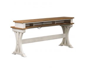 Farmhouse Reimagined Console Bar Table in Antique White Finish