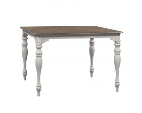 Magnolia Manor Gathering Table with 18-Inch Removable Leaf in Antique White Finish