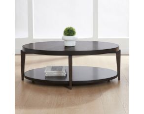 Penton Oval Cocktail Table in Espresso Stone Finish