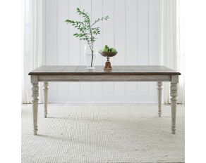 Cottage Lane Rectangular Leg Table in Antique White Finish