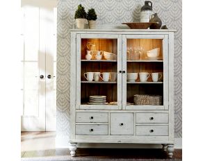 Whitney Display Cabinet in Antique Linen